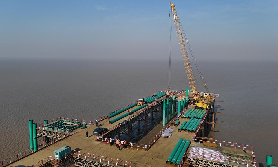 余姚尾水排海延伸工程建设正酣